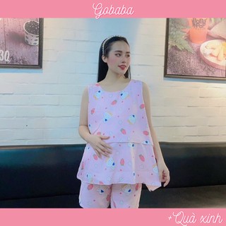Bộ váy lanh bầu và sau sinh mặc nhà chất lanh mát mịn