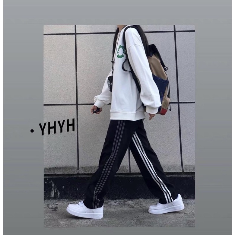 Quần Ống Rộng 3 Sọc Form Dài Chất Da Cá Vải Công Ty Dày- Quần Culottes Cạp Chun Dáng Hàn