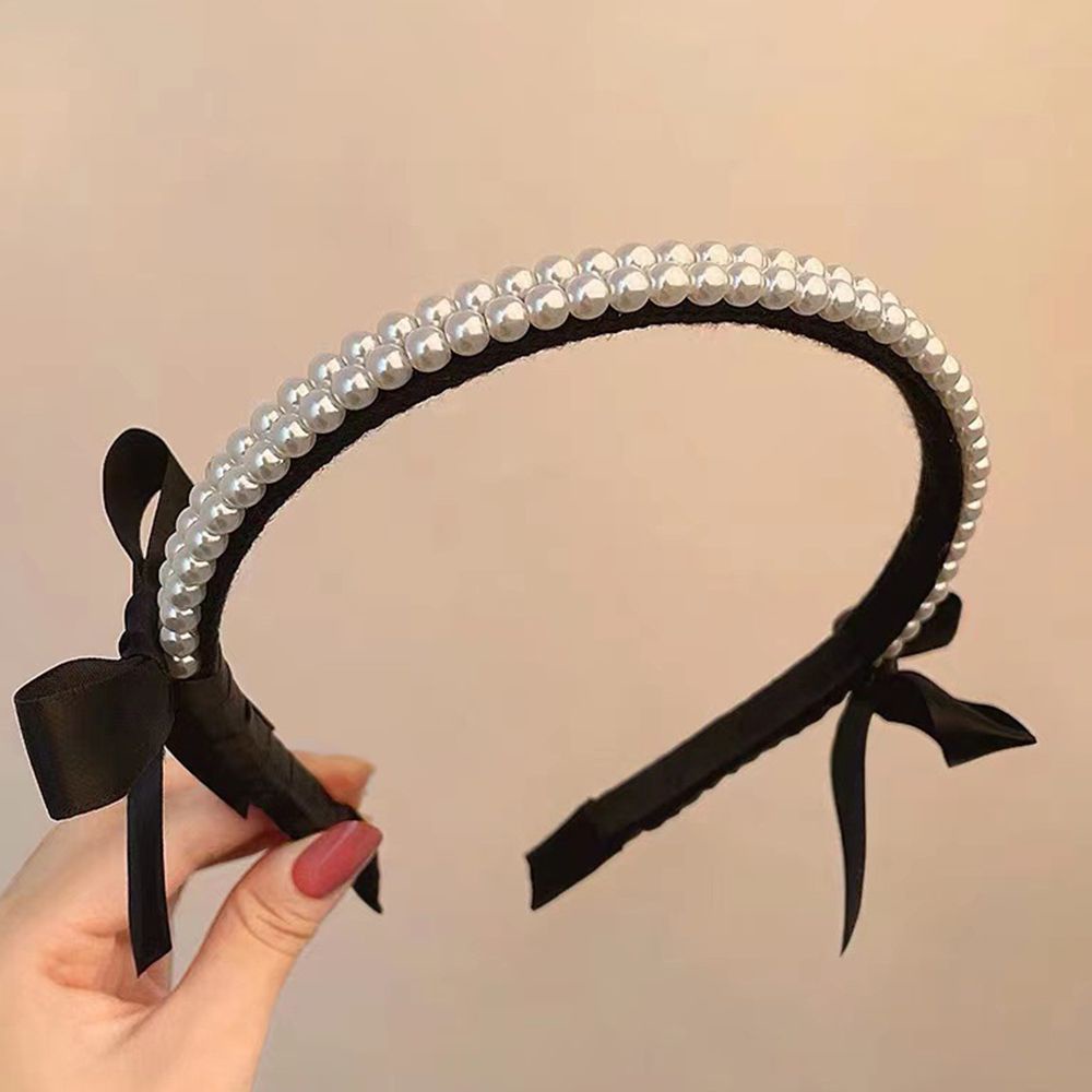 Băng đô nơ đính ngọc trai giả phong cách Hàn Quốc sang trọng cho nữ