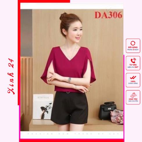 Áo sơ mi nữ cổ tim, thiết kế ống tay loe trẻ trung nữ tính | BigBuy360 - bigbuy360.vn