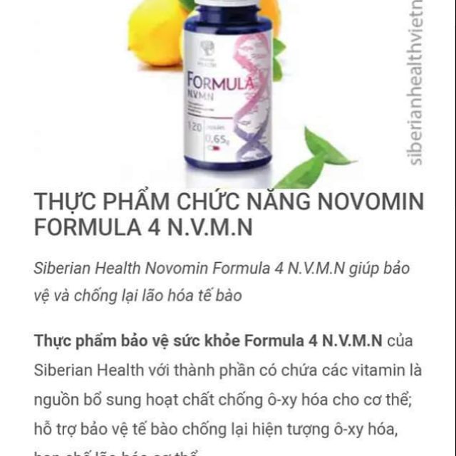 Formula 4 (mới nhất) của Siberian Wellness