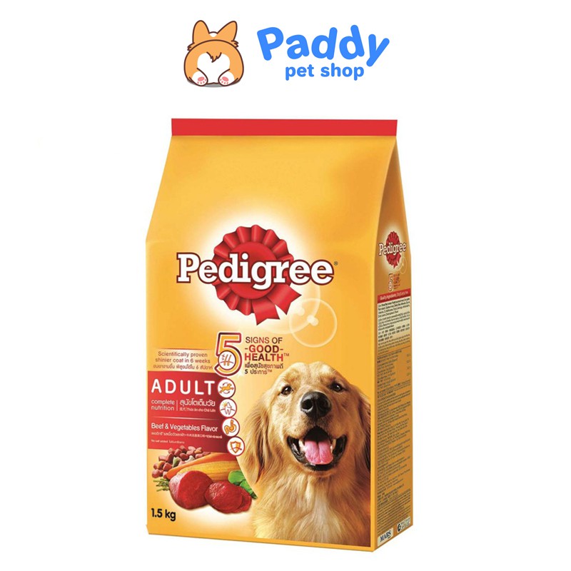 [1.5kg] Hạt Pedigree Chó lớn vị bò rau củ