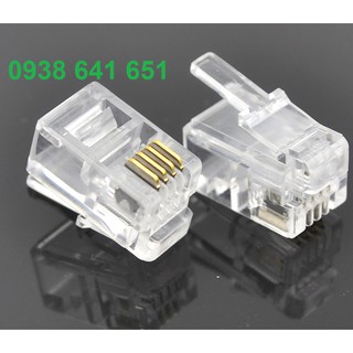 Đầu bấm hạt điện thoại RJ11 - 4 chân (50 cái)