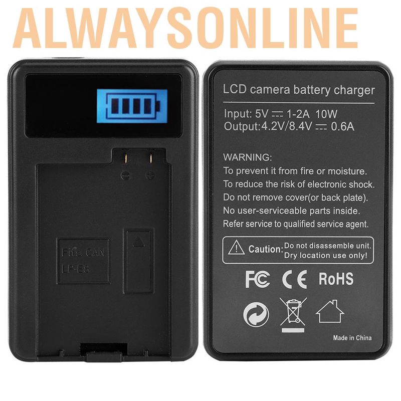 Bộ Sạc Pin Cho Máy Ảnh Canon Eos 550d 600d 650d 700d Lp-E8+Lcd