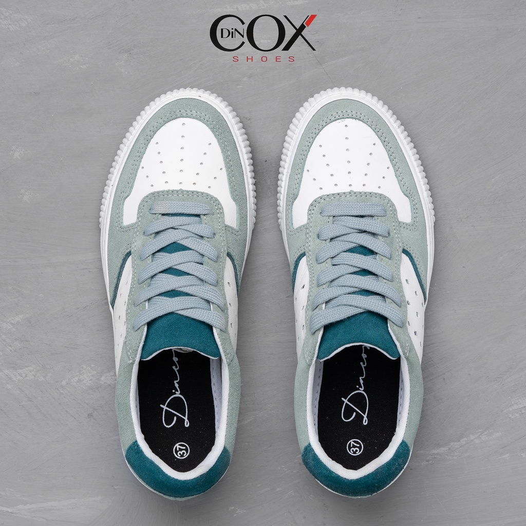 Giày Sneaker Nữ Da Bò Thật DINCOX E03 Green Sang Trọng