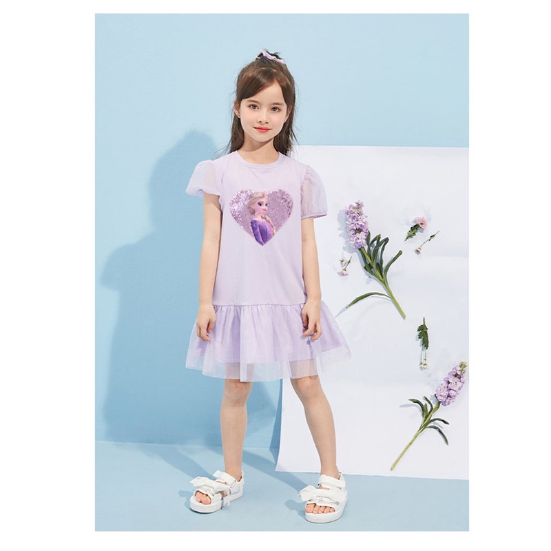 Đầm Công Chúa elsa Phối Ren Phong Cách Hàn Quốc Chất Lượng Cao Cho Bé Gái