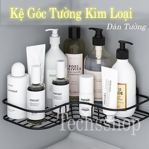 Kệ Góc Tường Để Đồ Phòng Tắm Bằng Kim Loại - Kệ Nhà Bếp Hình Tam Giác - Loại dán tường