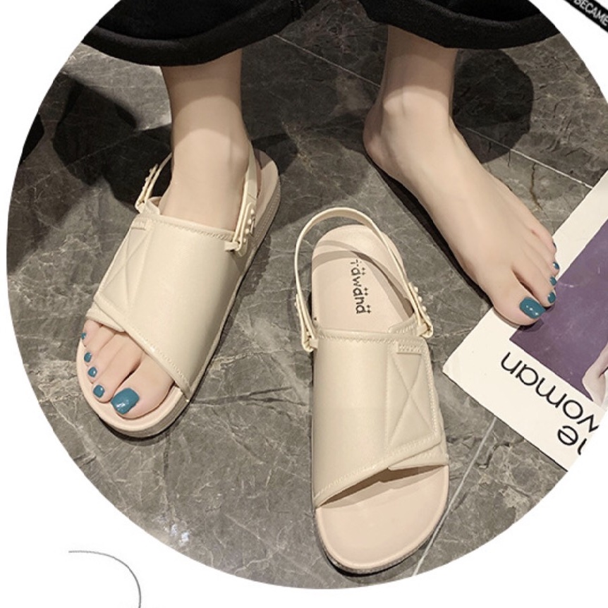 Sandal depsquai ngang nữ độn đế 3p quai ngang thời trang cá tính siêu bền êm chân đi được 2 kiểu, đi nước thoải mái-SB24