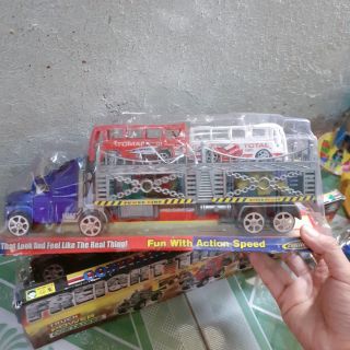 Hộp đồ chơi xe 2 tầng chở xe nhỏ
