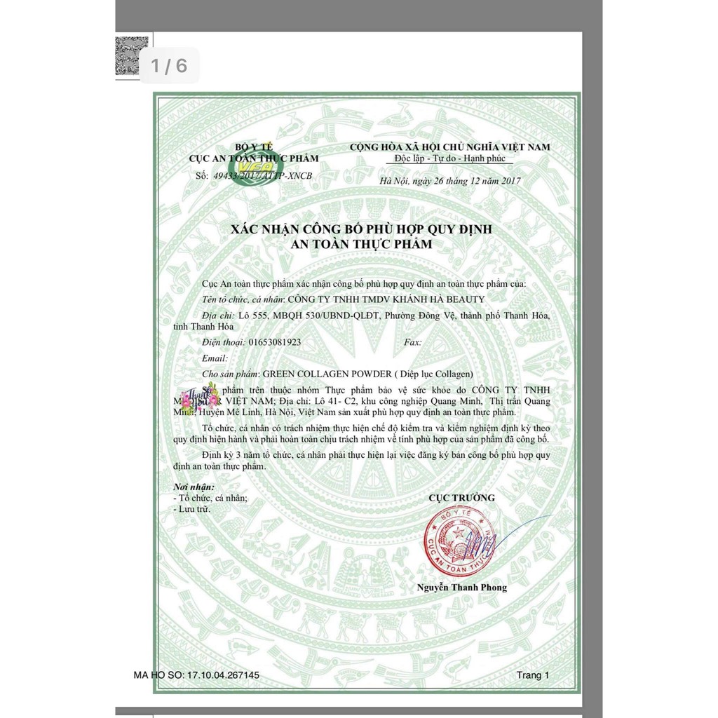 Diệp Lục Collagen Green Collagen Powder