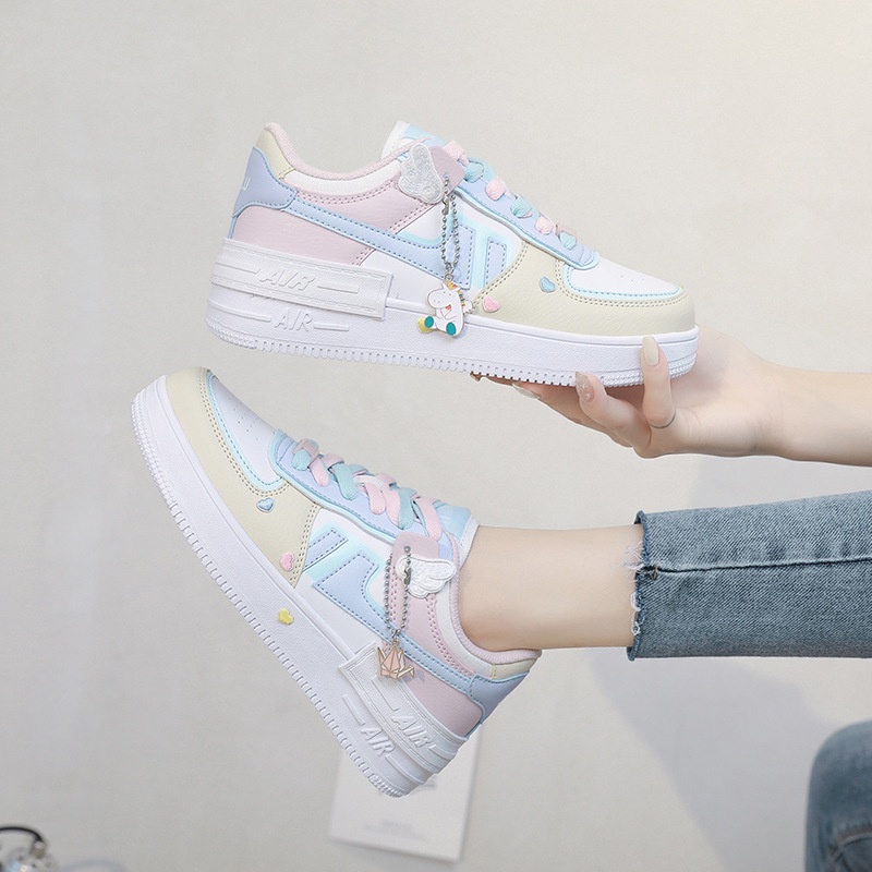 Giày sneakers đế cao cho nữ, giày thể thao cổ thấp, sneakers nữ cao cấp