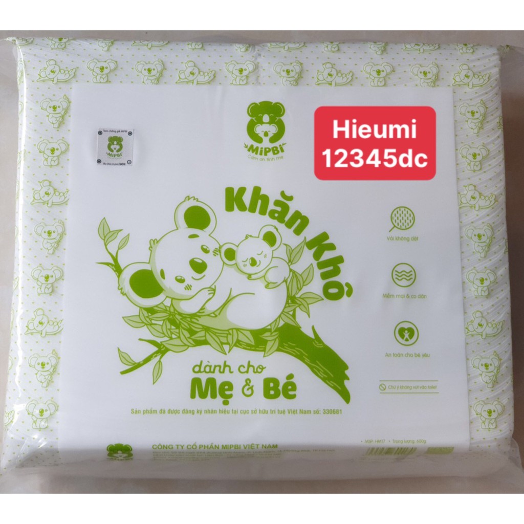 Khăn khô đa năng Mipbi dành cho mẹ và bé 600g ,900g