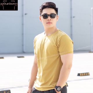 Hot Áo thun nam hàn quốc cao cấp đẹp giá rẻ áo thun trơn màu vàng tcs đẹp