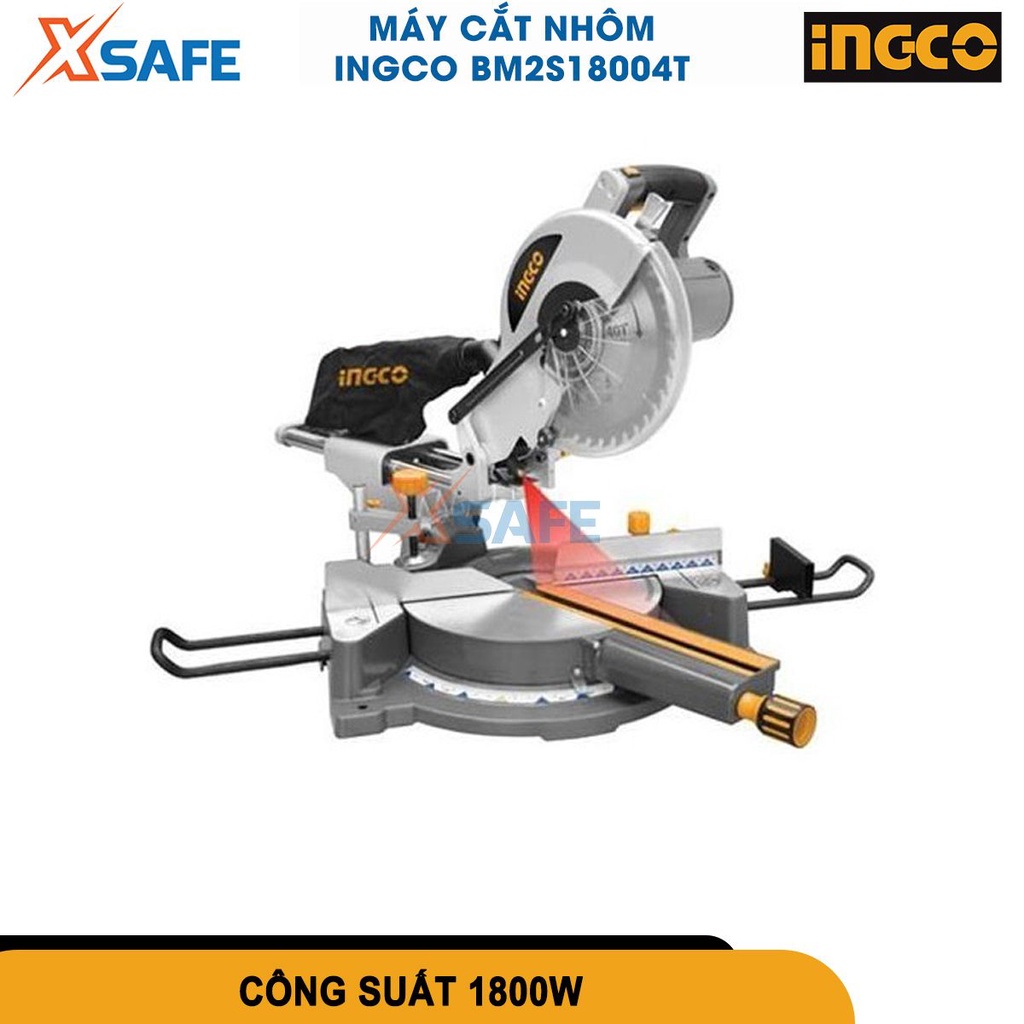 Máy cắt nhôm gỗ INGCO BM2S18004T, công suất 1800W điện thế 220-240V, tốc độ không tải 4500 v/p - [CHÍNH HÃNG][XSAFE]