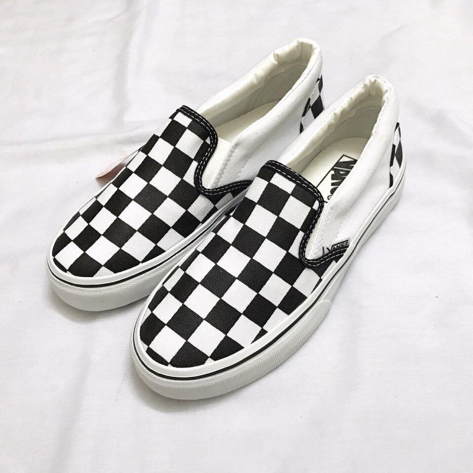 [MIỄN PHÍ SHIP] Giày Thể Thao Lười Slip On Caro Đen Trắng | BigBuy360 - bigbuy360.vn
