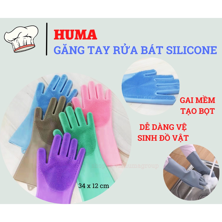 Bao Tay Rửa Chén Silicon Đa Năng, Găng Tay Rửa Bát Có Gai Tạo Bọt Vệ Sinh Nhà Cửa Tiện Lợi