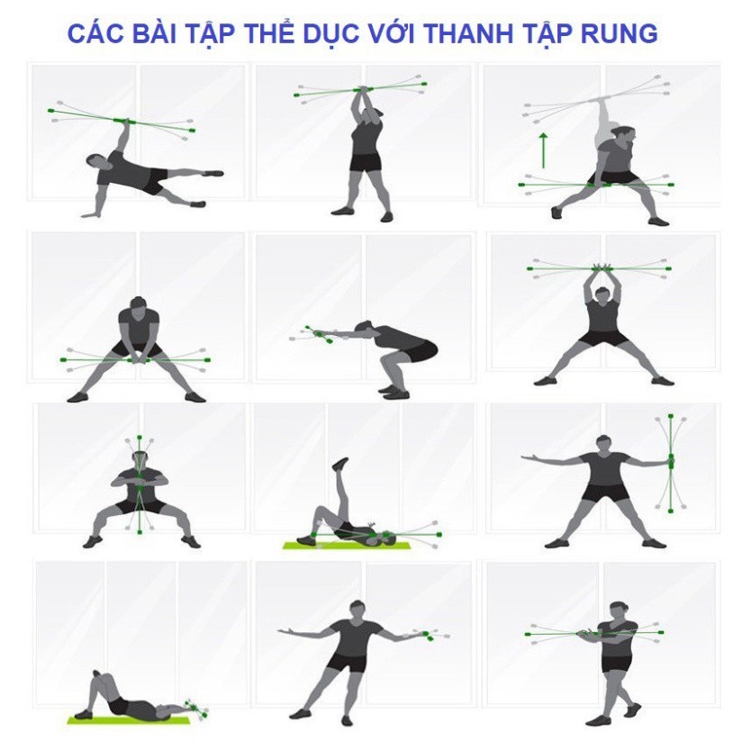 Gậy Rung Tập Gym, Thanh Rung Đàn Hồi Có Thể Tháo Rời, Hỗ Trợ Giảm Béo, Tập Ngay Tại NHà, Giúp Săn Chắc Cơ Thể