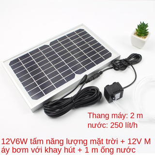 Máy bơm nước năng lượng mặt trời 12V lọc bể cá nhỏ ngoài trời không chổi than bơm im lặng hút chìm tuần hoàn làm mát thu nhỏ