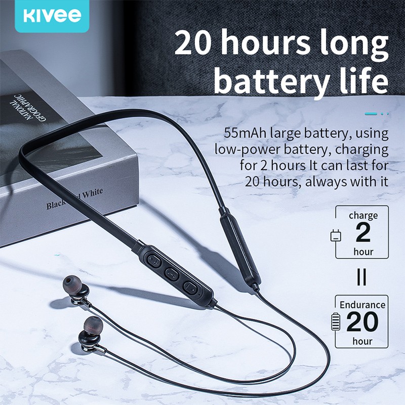 Kivee-TW63  Tai nghe bluetooth không dây Thể thao Có mic sử dụng đầy đủ chức năng nghe, gọi và chơi game
