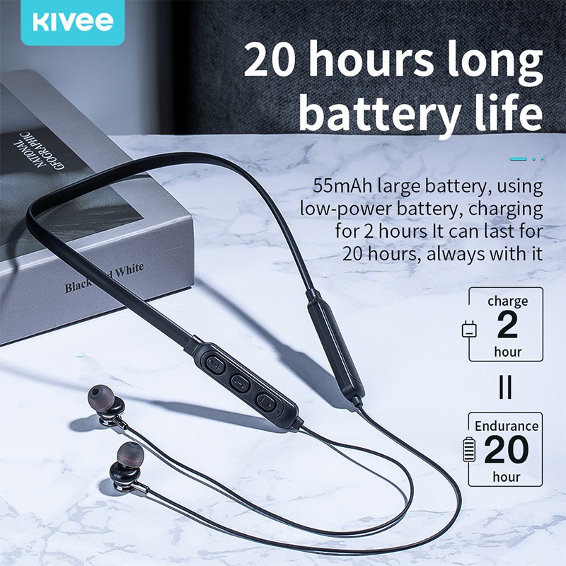 Kivee-TW63 Tai nghe bluetooth không dây Thể thao Có mic sử dụng đầy đủ chức năng nghe, gọi và chơi game