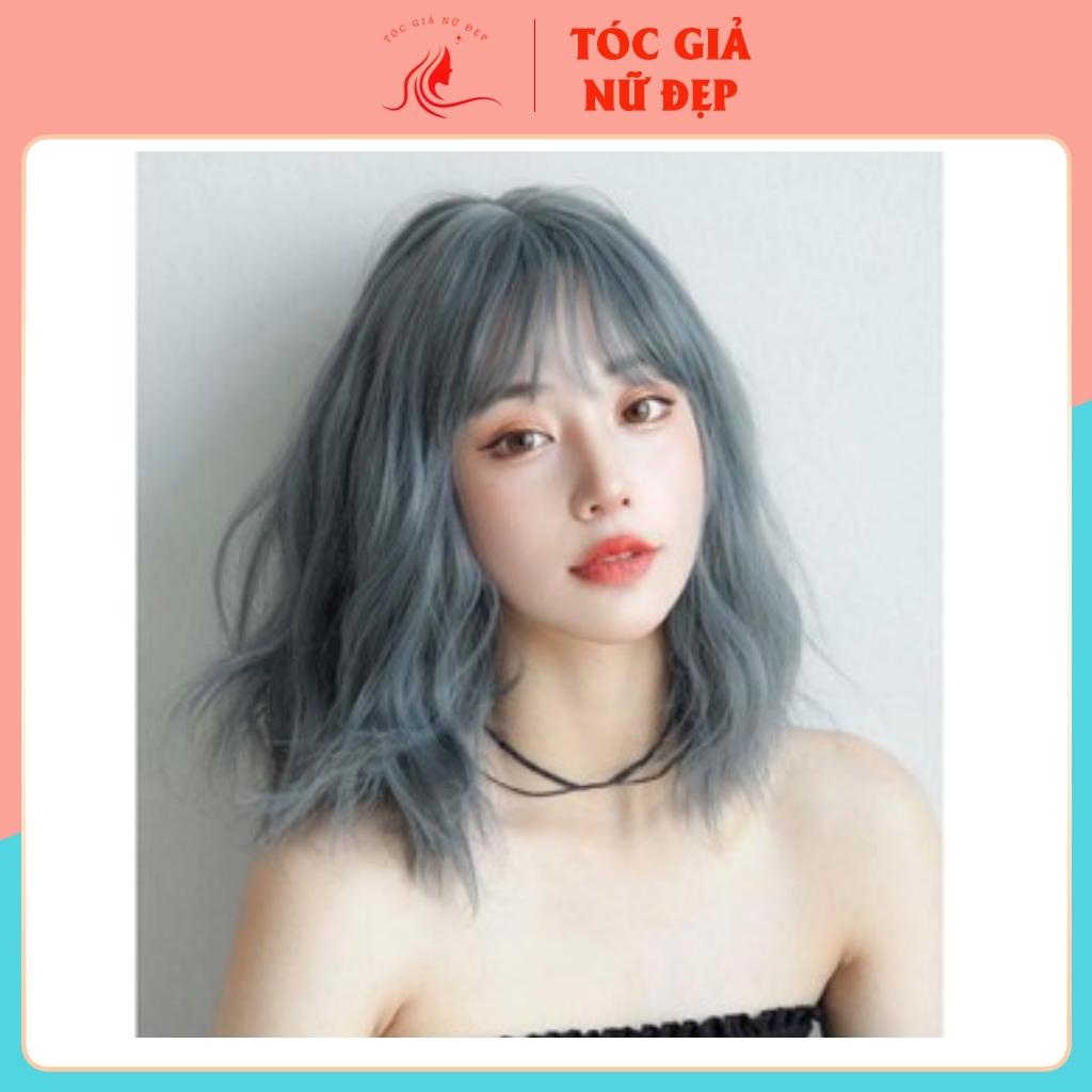 Tóc giả nguyên đầu xù lỡ xanh khói, d3057