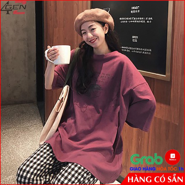 Áo thun nữ form rộng tay lỡ cổ tròn đẹp hàng Quảng Châu chất cotton xịn thời trang cá tính 2021 [ ao thun ] | BigBuy360 - bigbuy360.vn
