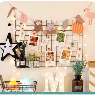 Tấm lưới sắt ô vuông decor treo đồ sơn tĩnh điện không gỉ khung lưới sắt trang trí treo tường