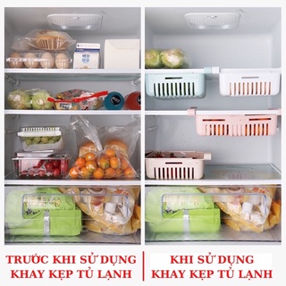 ( bán sỉ lẻ )khay rổ đựng đồ cài tủ lạnh gấp gọn