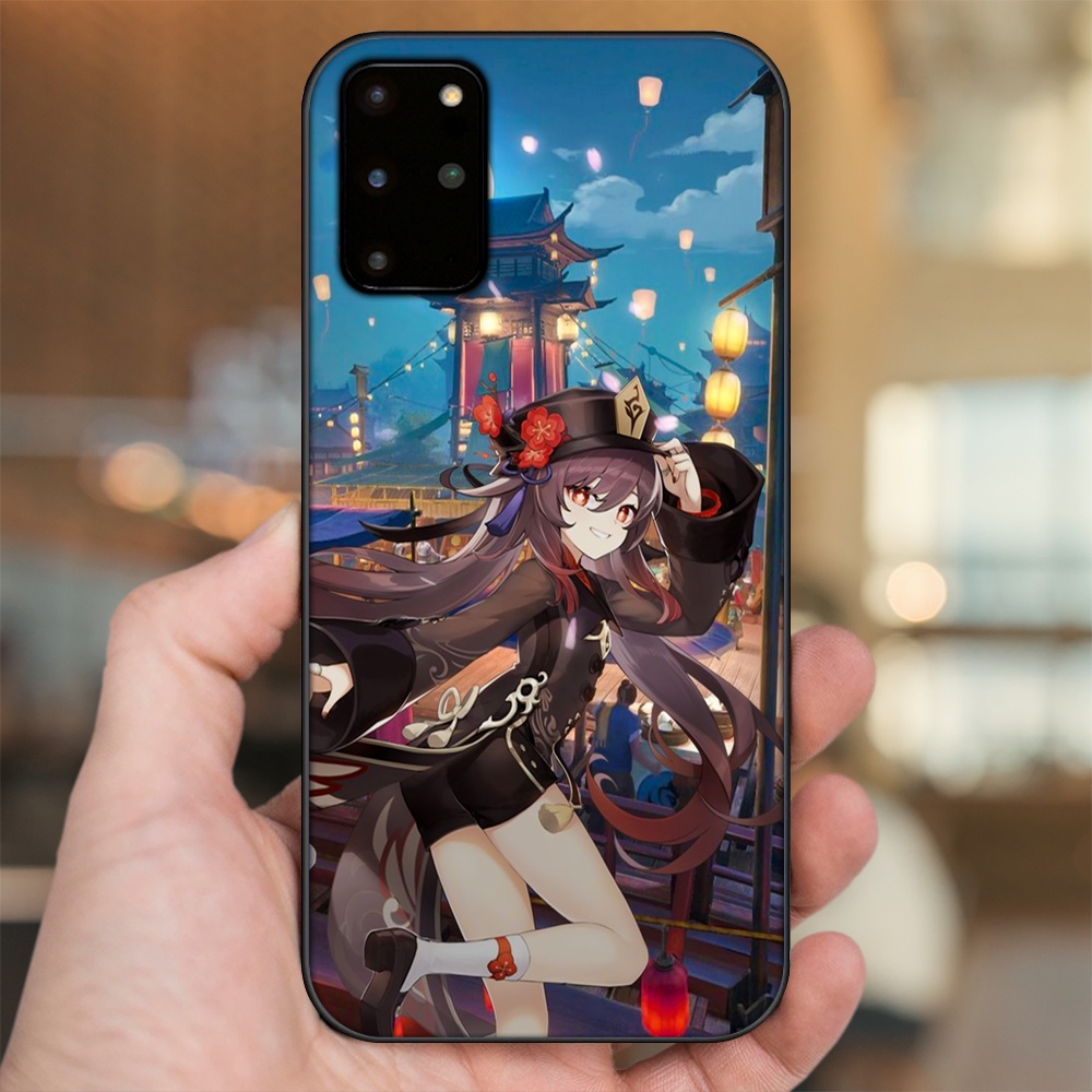 Ốp lưng Samsung S20 Plus viền đen in hình Hutao Genshin Impact