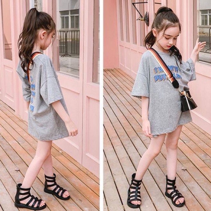 Sandal chiến binh cho bé gái 4-12 tuổi da mềm khoá kéo phong cách Hàn Quốc cho bé K014