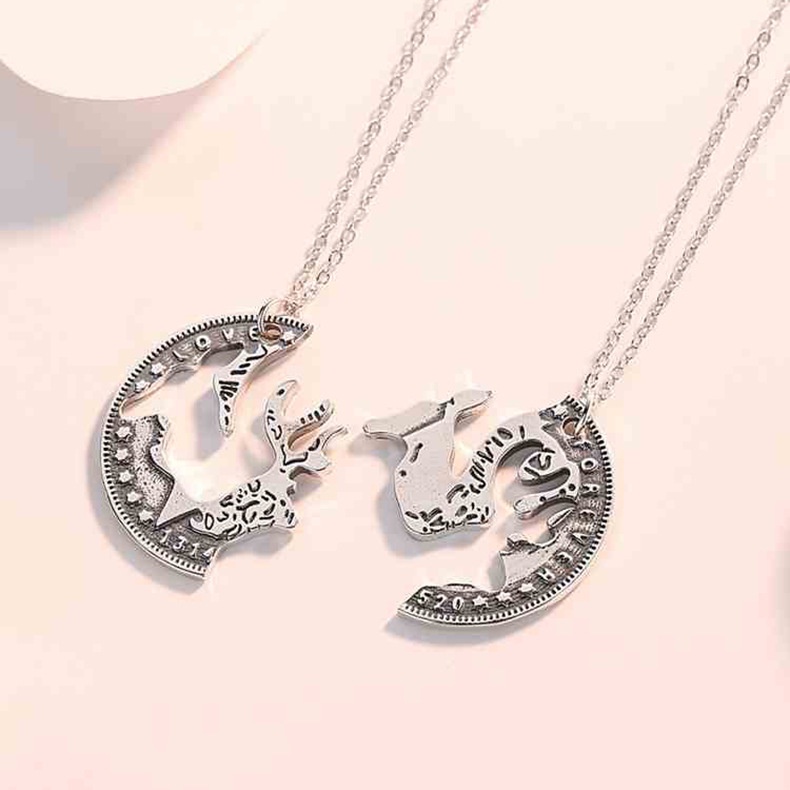 Vòng cổ Cặp Đôi Hình Hươu Phong Cách Hip hop