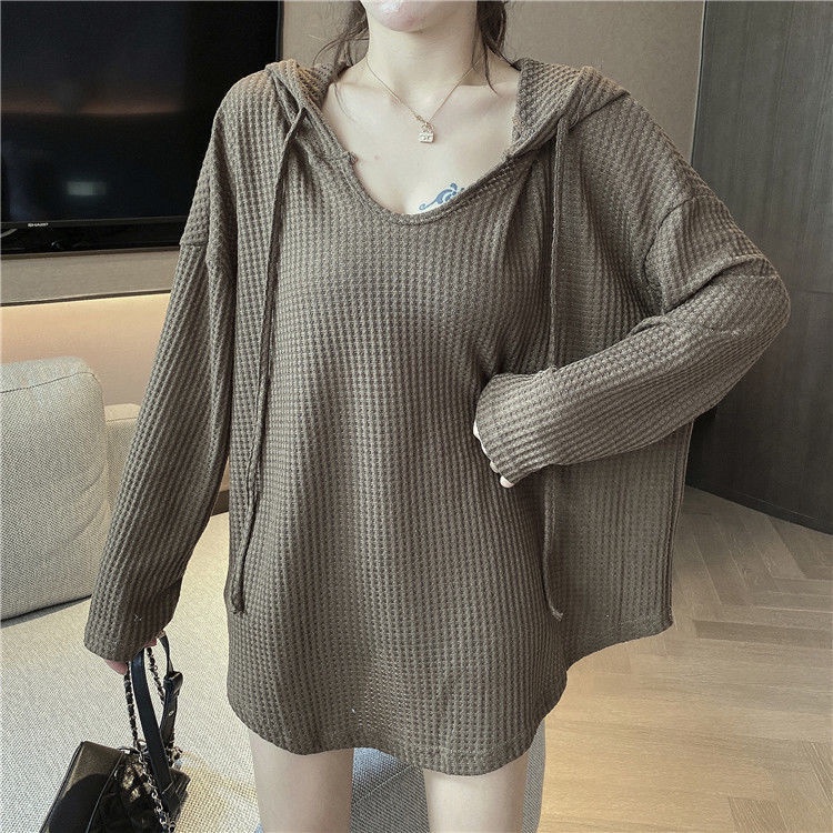 Áo hoodie tay dài dáng rộng phong cách thời trang mới