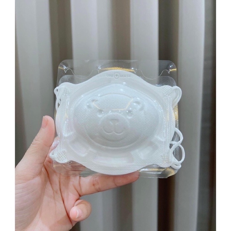 Khẩu trang gấu UNI MASK ( set 3 chiếc ) cho bé 0 - 3 tuổi