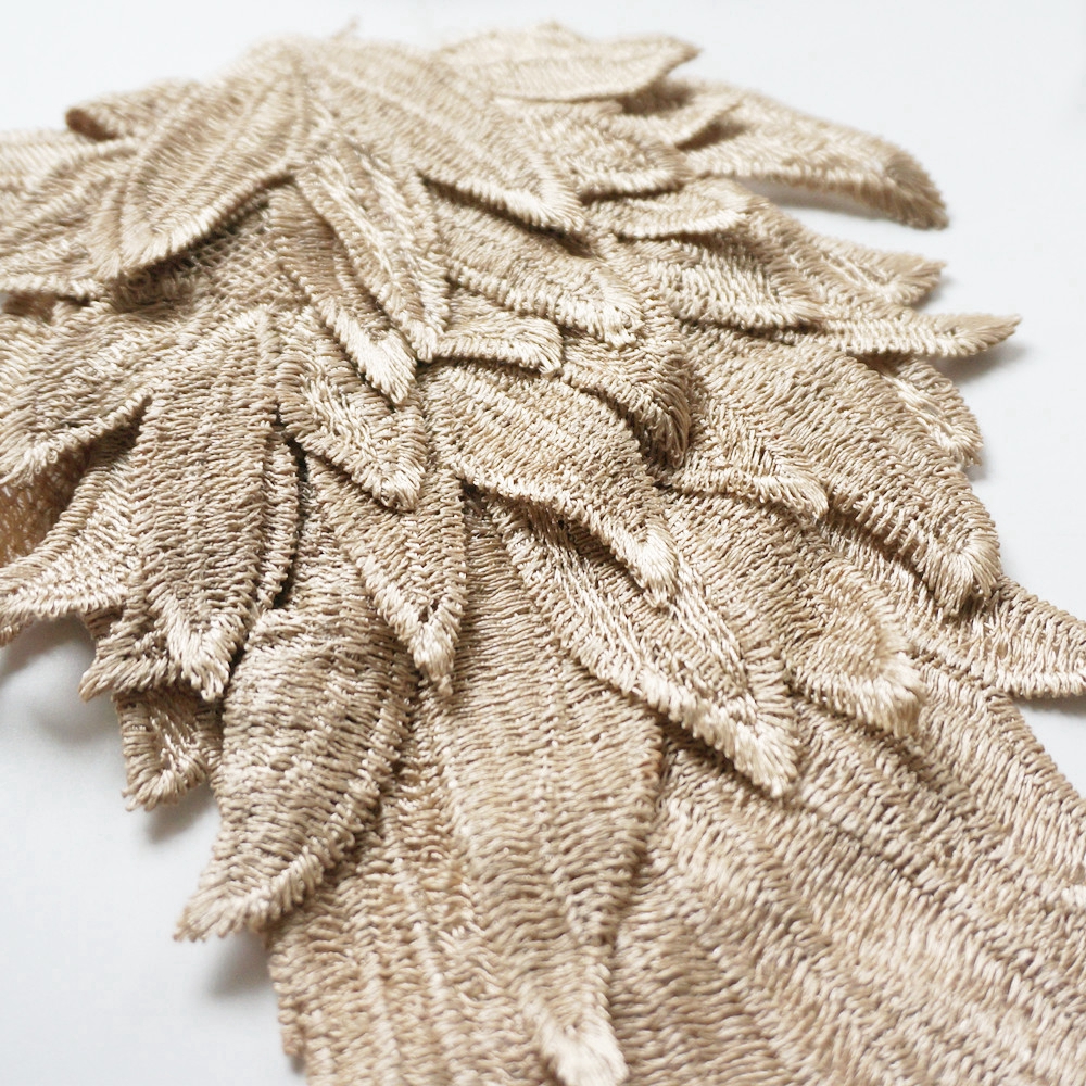 Bộ 2 Miếng Vải Kaki Thêu Hình Cánh Thiên Thần Trang Trí Cổ Áo Cưới diy