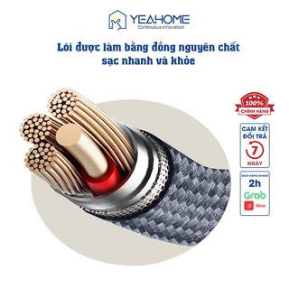 Dây cáp sạc yoobao yb-453, cáp sạc 3 in 1 lightning - microusb - type c, bọc vải dù siêu bền, dài 1.2m - hàng chính hãng