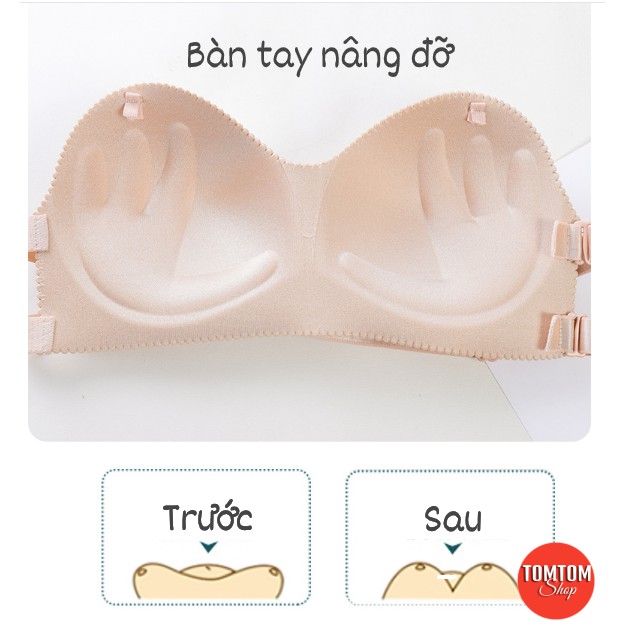 Áo Lót Nữ Đúc Su Cúp Ngực Không Dây Nâng Ngực Hình Bàn Tay (Tặng kèm dây) AL10