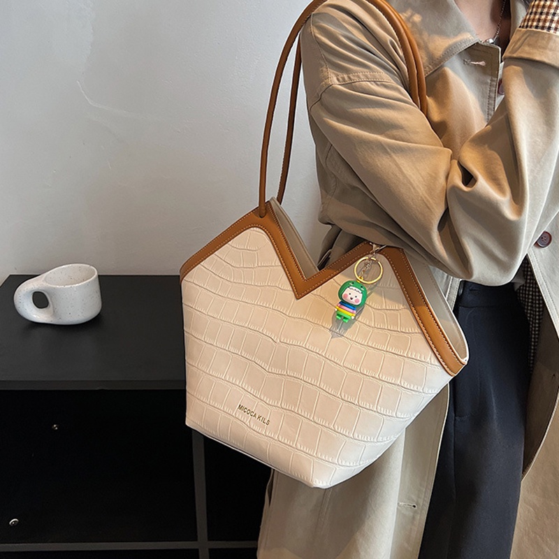 Ielgy Túi Đeo Vai Sức Chứa Lớn Họa Tiết Vân Đá Chất Lượng Cao Cho Nữ