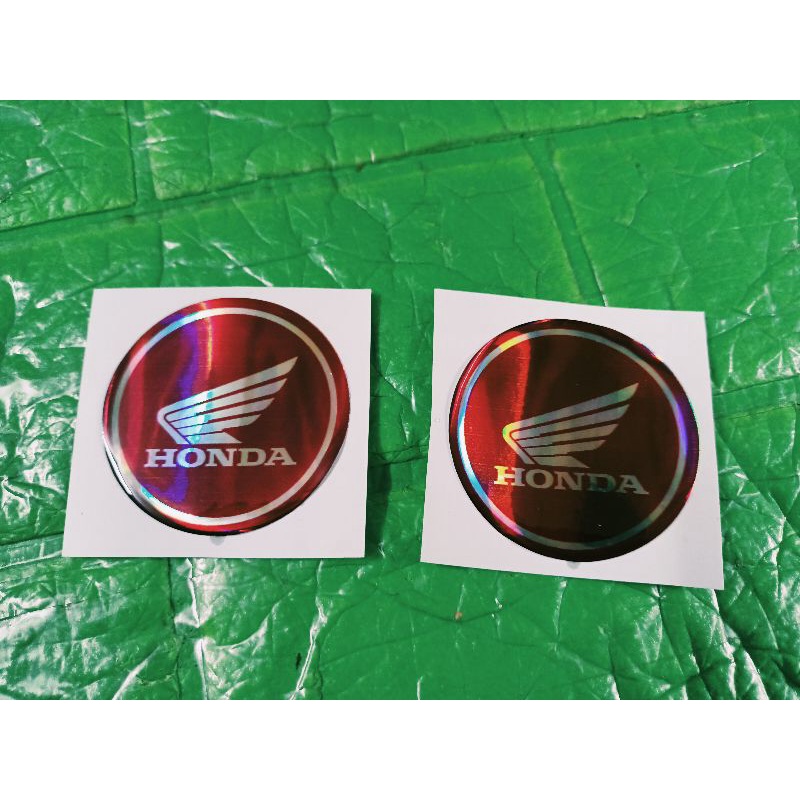 Bộ 2 lô gô tròn nổi Honda 5cm màu đỏ nhập Thái