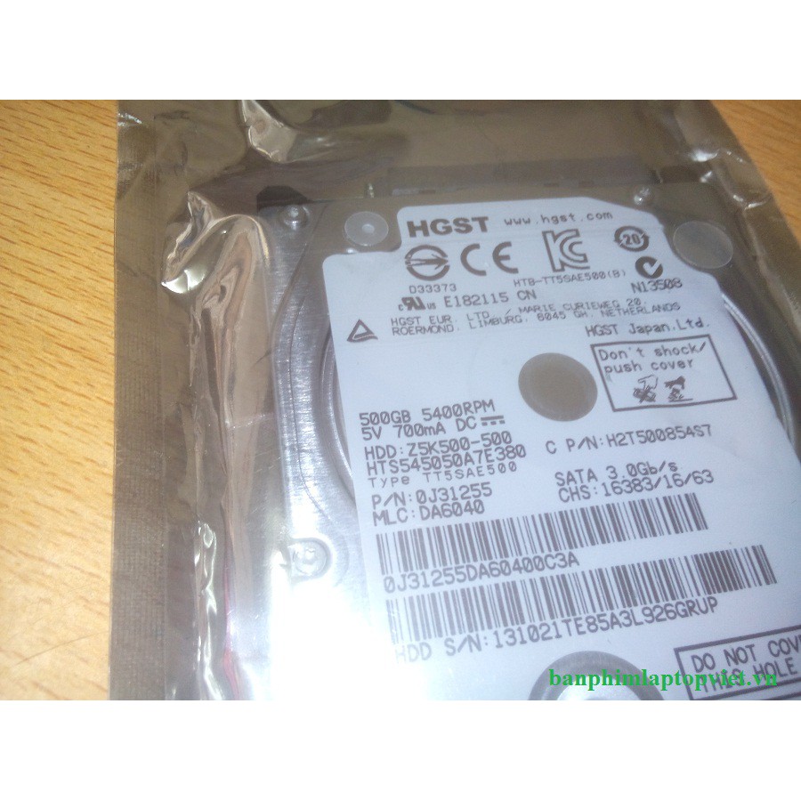 Ổ cứng laptop Hitachi 500GB-5400 rpm HDD