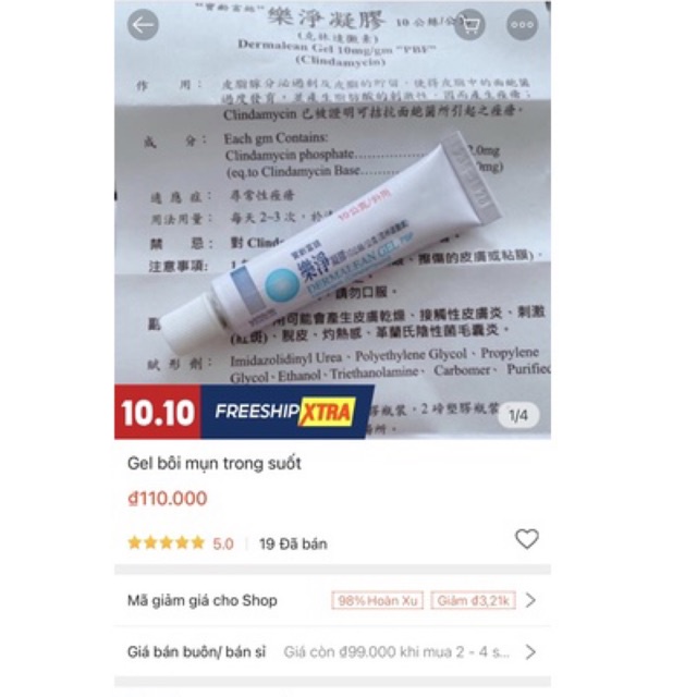 Gel bôi mụn trong suốt cao cấp dermalean ✅ | BigBuy360 - bigbuy360.vn