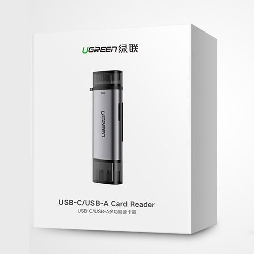 Đầu đọc thẻ nhớ USB Type C cho thẻ SD/TF chính hãng Ugreen 50704 cao cấp - Bảo hành chính hãng 18 tháng