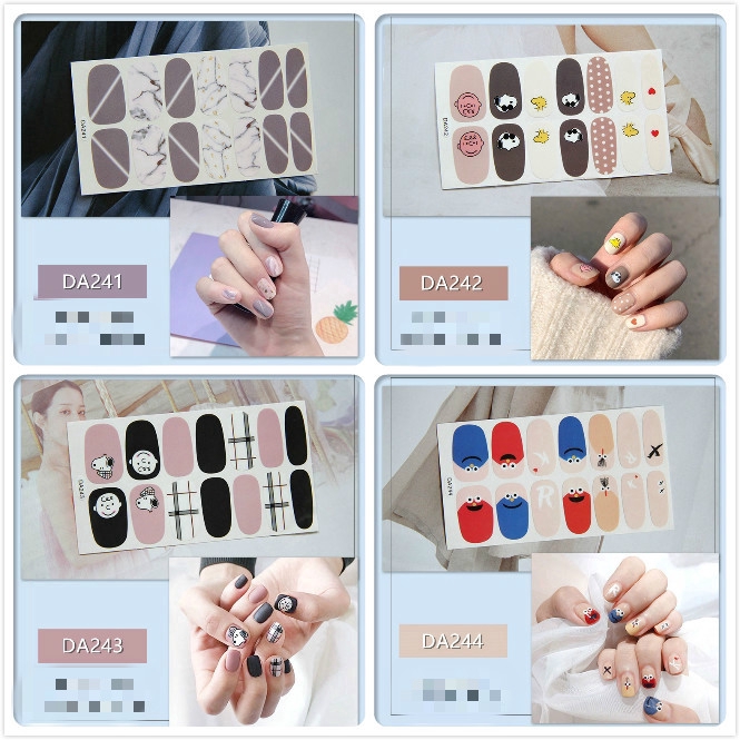 Sticker chống thấm nước dán trang trí móng tay phong cách Hàn Quốc đáng yêu