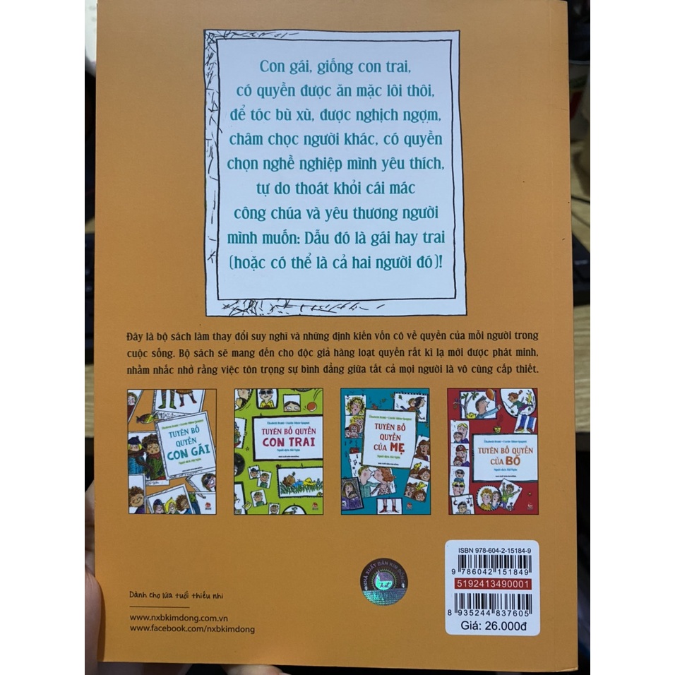 Sách - Tuyên bố quyền con trai ( Kim Đồng )