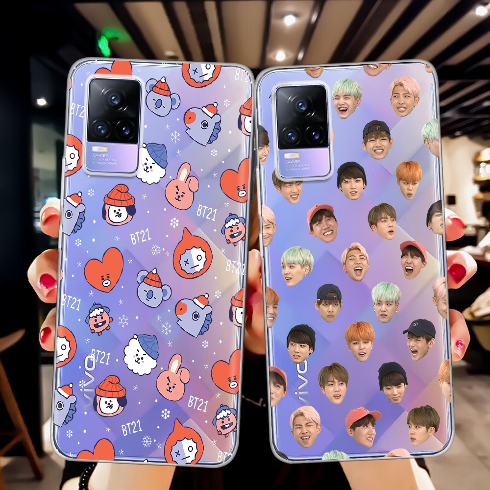 Ốp Điện Thoại Mềm Trong Suốt Họa Tiết BTS BT21 Thời Trang Cho Vivo Y11 Vivo Y20i Y20 Y30 Y12 Y15 Y81 Y95 Y91