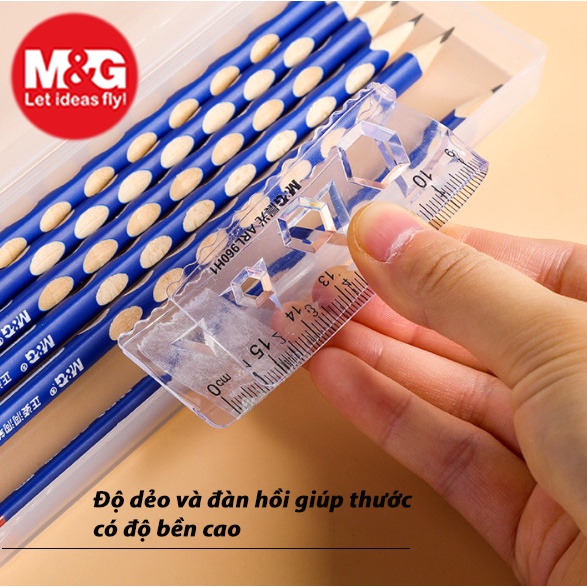 Thước dẻo nhựa PVC trắng trong ARLN960H1 chiều dài 15cm