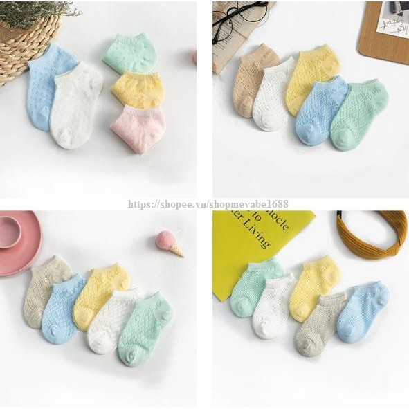 Set 5 đôi tất vớ lưới xuất hàn thoáng mát cho bé