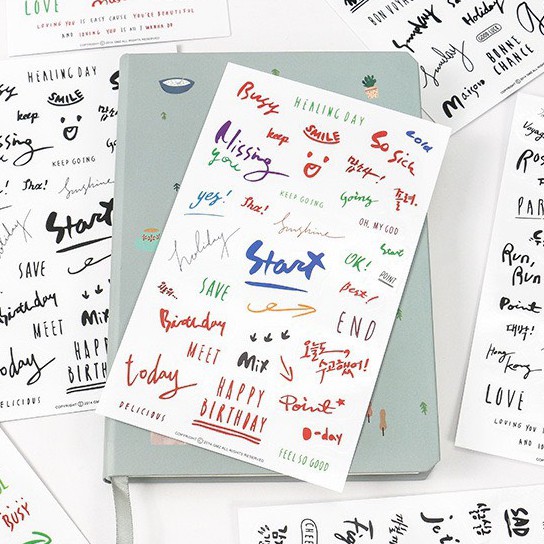 Bộ 6 Sticker chữ phong cách Châu Âu (ST04)