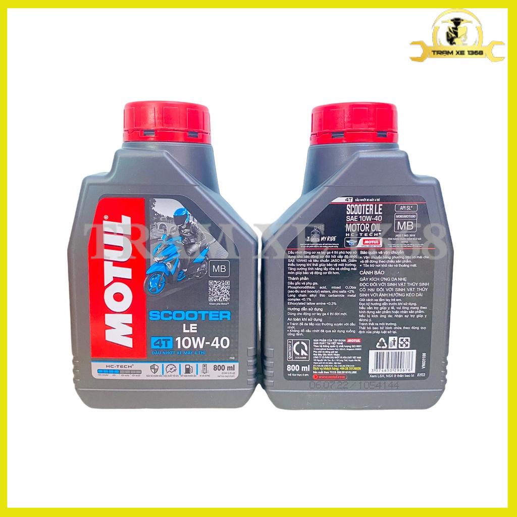 (Xe Ga 800ml) Dầu Nhớt Motul Scooter Le 10w40 bảo vệ động cơ vận hành êm ái
