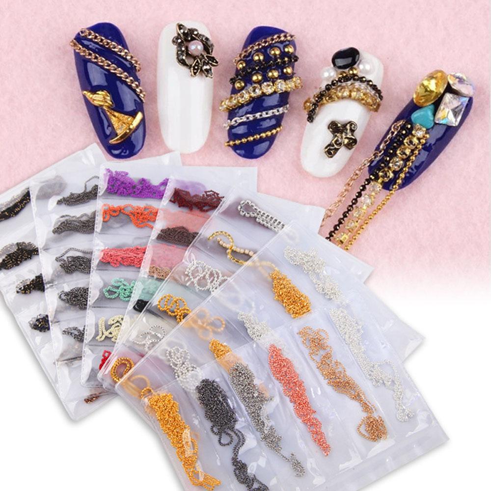 Phụ Kiện Hạt Kim Loại 3D Nhiều Màu Sắc Trang Trí Móng Nghệ Thuật