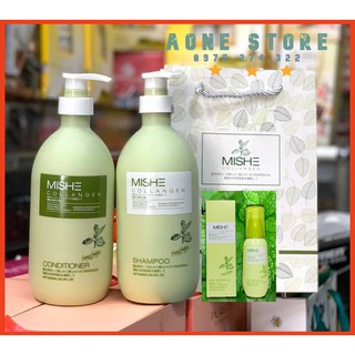 [ Tặng Tinh Dầu ] Cặp Dầu Gội Xả Cao Cấp Chinh Hãng Mishe Collagen Japan 800ML